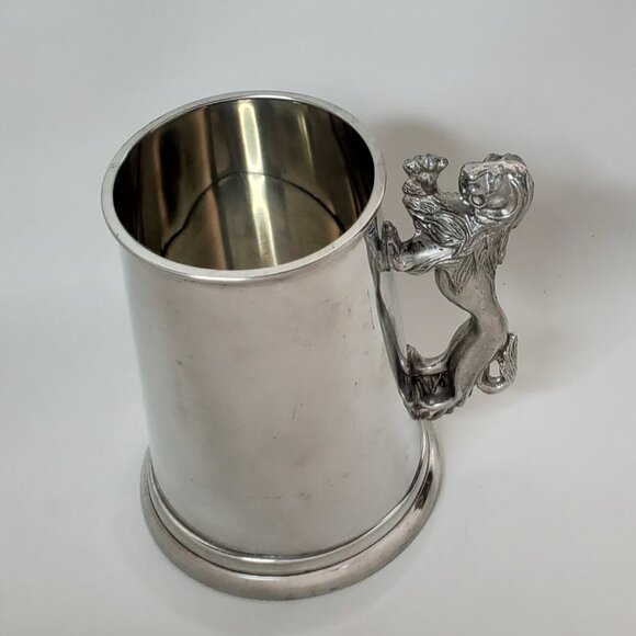 English Pewter Tankard with Lion Handle - Picture 5 of 14